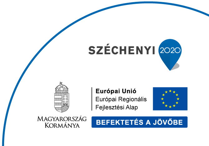Széchenyi 2020 – Magyarország Kormánya. Európai Unió, Európai Regionális Fejlesztési Alap. Befektetés a jövőbe.